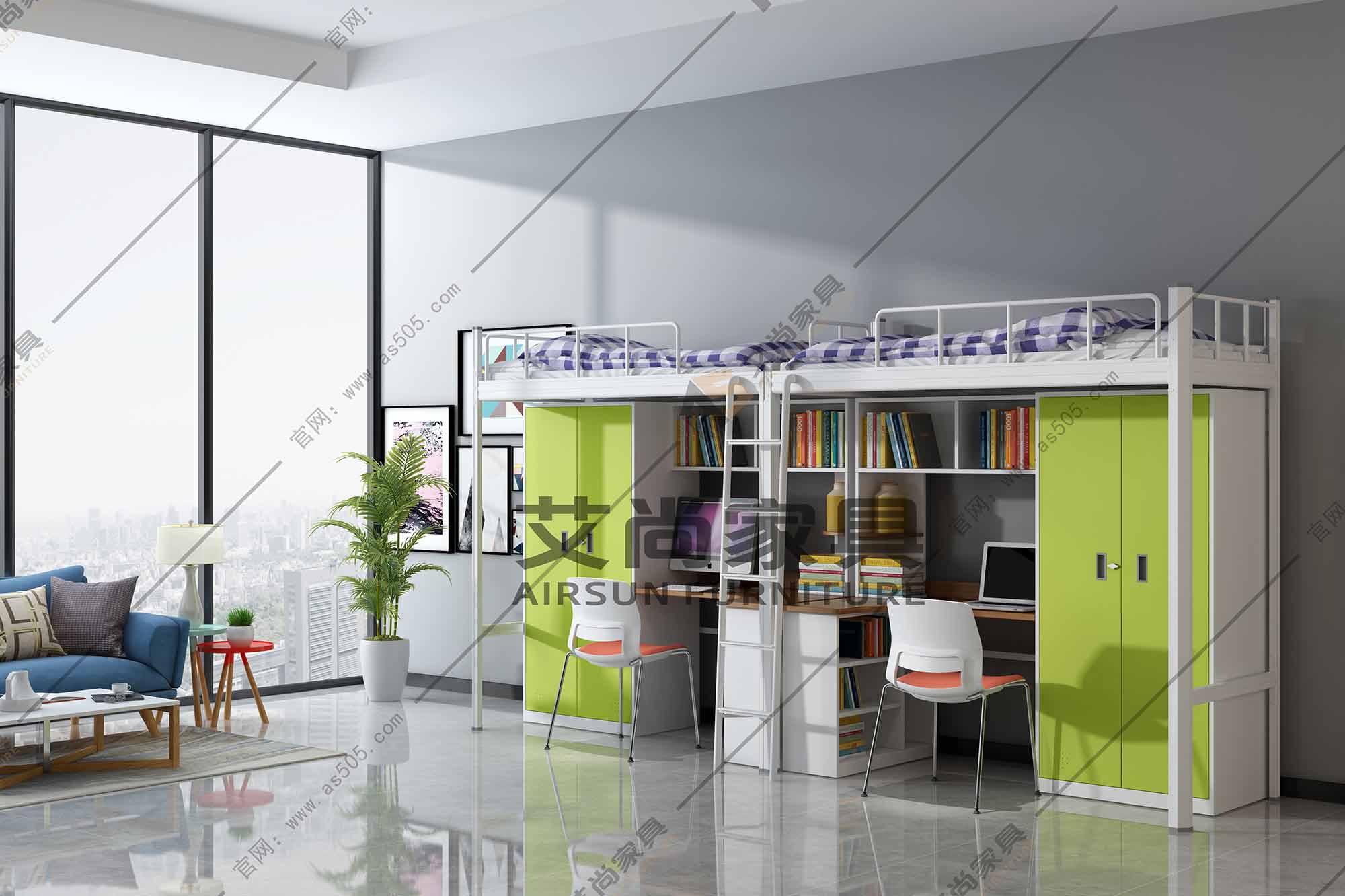 側梯-連體公寓床